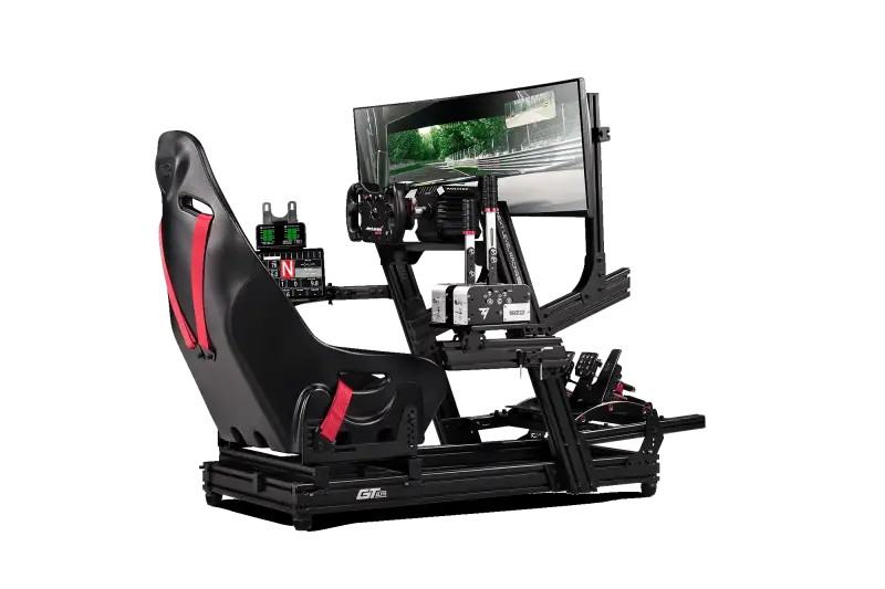 NEXT LEVEL RACING - ELITE DIRECT MONITOR MOUNT – BLACK EDITION - Mounted on a GT Elite