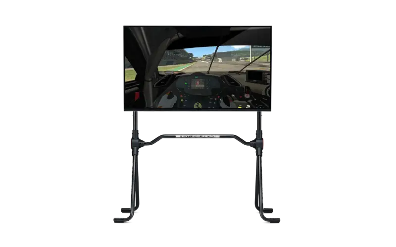 Next Level Racing - Lite Free Standing Monitor Stand - front + TV