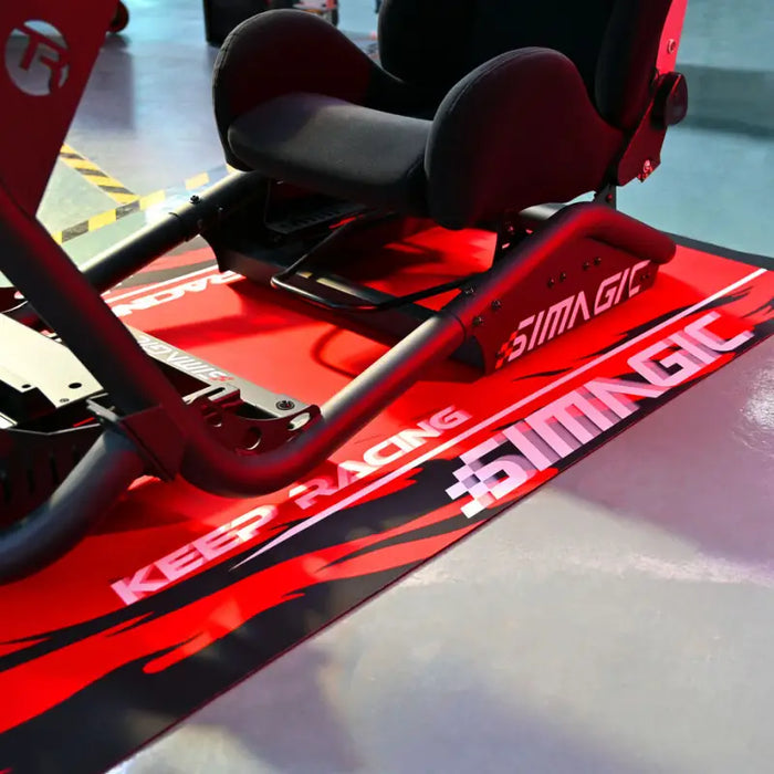 Simagic Floor Mat – Black / Red - Floor mat