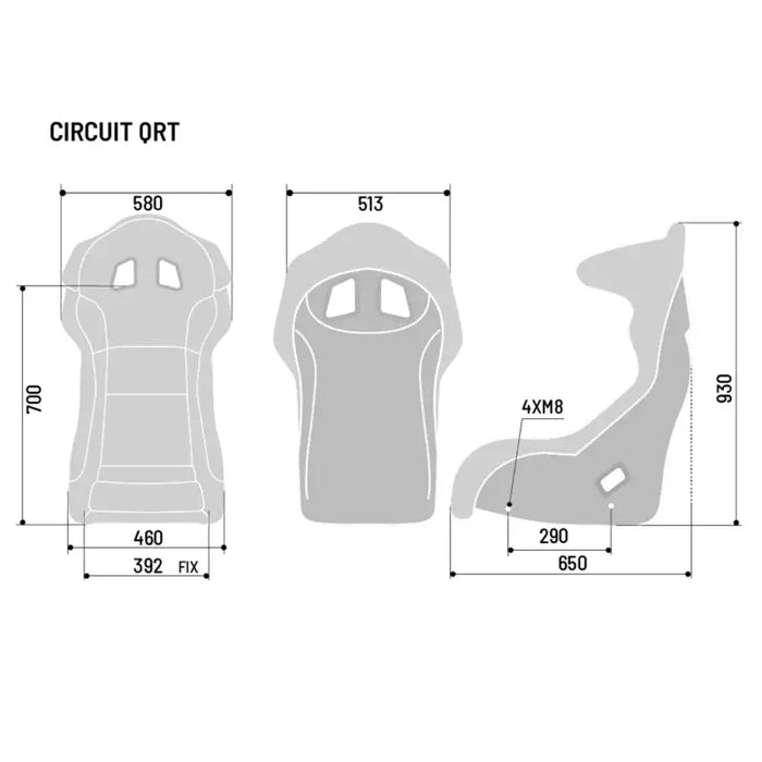 Sparco Circuit I/II QRT Fiberglass - Bucket seat - Black - Bucket seat
