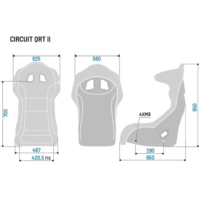 Sparco Circuit I/II QRT Fiberglass - Bucket seat - Black - Bucket seat