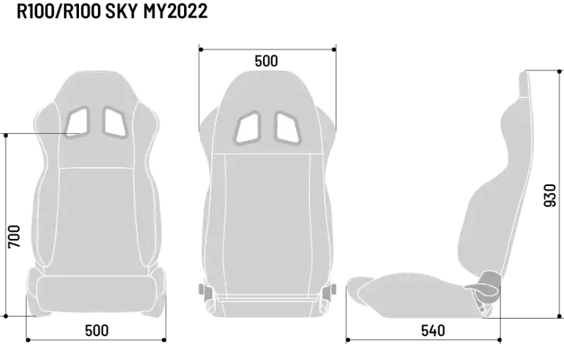 Sparco R100 SKY - Black - Seat